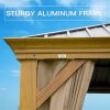 12'x16' Hardtop Gazebo Outdoor Aluminum Wood Grain
