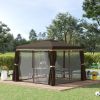 10' x 10' Patio Gazebo, Aluminum Frame Double Roof  Gazebo Canopy Shelter
