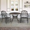Set of 2 Cast Aluminum Patio Dining Chairs