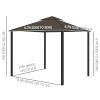 10' x 10' Patio Gazebo, Aluminum Frame Double Roof  Gazebo Canopy Shelter