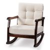 Wood Rocking Chair with Detachable Washable Cushions