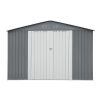 10' x 12' Galvanized Steel Metal Garden Shed with Lockable Doors