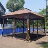 Outdoor 11x 11Ft Pop Up Gazebo Canopy With Removable Zipper Netting,2-Tier Soft Top Event Tent