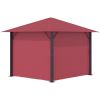 10' x 10' Patio Gazebo Aluminum Frame Outdoor Canopy Shelter with Sidewalls