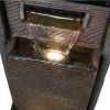 39.3inches Outdoor Waterfalls Fountains with Led Lights