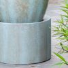 19.5x19.5x32.5" Heavy Outdoor Cement Fountain Antique Blue