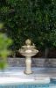 Decorative Two-Tiered White Outdoor Water Fountain