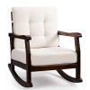 Wood Rocking Chair with Detachable Washable Cushions