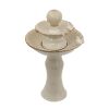 Decorative Two-Tiered White Outdoor Water Fountain