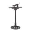 Lancaster Outdoor Aluminum and Iron Top Bird Bath with Iron Base, Bronze