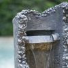 15.5x15.5x48" Large Contemporary Outdoor Water Fountain with Light