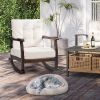Wood Rocking Chair with Detachable Washable Cushions