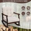Wood Rocking Chair with Detachable Washable Cushions