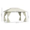 10' x 13' Patio Gazebo Canopy, Double Vented Roof, Steel Frame