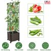62.99IN Raised Garden Bed Planter Box with Trellis Wheels Self-Watering