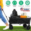 200L Collapsible Folding Wagon Cart With Drink Holders