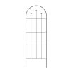 Outdoor 80-inch Tall Garden Trellis in Black Powder Coated Steel Finish