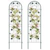 Set of 2- Outdoor 6-ft Galvanized Steel Garden Trellis in Green Metal Finish