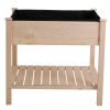 FarmHome Square Fir Wooden Raised Garden Planter Box