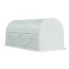 14.7 Ft x 6.5 Ft Outdoor Greenhouse w/ Heavy Duty Steel Frame and White PE Cover