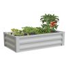 White Powder Coated Metal Raised Garden Bed Planter