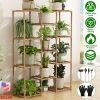 Multi-tier Wooden Plant Stand 11 Potted Flower Display Shelf Rack Vase Holder for Patio Balcony Garden