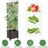 62.99IN Raised Garden Bed Planter Box with Trellis Wheels Self-Watering