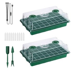 2Pcs 40 Cells Seed Starter Tray Plant with Grow Light