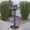 Lancaster Outdoor Aluminum and Iron Top Bird Bath with Iron Base, Bronze