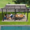 11 X 16 FT Outdoor Living Outdoor Retractable Pergola with Weather-Resistant Canopy