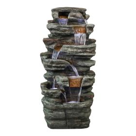 48inches Outdoor Garden Water Fountain with LED Light