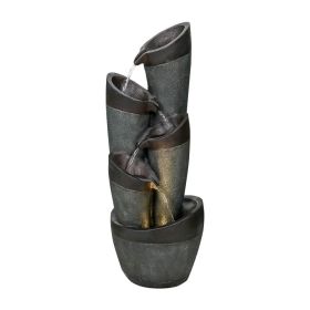 39.3inches Indoor/Outdoor Garden Water Fountain with LED Lights