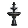 45.2inches High Concrete Outdoor Waterfall Fountain with Pump