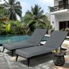2PCS Set Outdoor Lounge Chair Cushion Replacement (Gray)