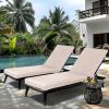 2PCS Set Outdoor Lounge Chair Cushion Replacement  (Beige)