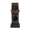 9.4x9.1x23.8" Black and Brown Sculptural Water Fountain with Bowl Basin