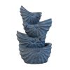 13.4x9.4x21.5" Decorative 4 Tier Blue Nautilus Shell Water Fountain with Light