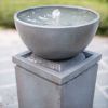 35.5" Polyresin Gray Zen Bowl Water Fountain
