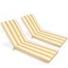 2PCS Set Outdoor Lounge Chair Cushion Replacement  (Yellow/White Striped)