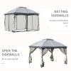 10' x 12' Outdoor Gazebo, Patio Gazebo Canopy Shelter w/ Double Vented Roof