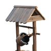 Wooden Wishing Well Fountain with Adjustable Water Flow Rate