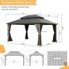 10' X 14'  Hardtop Aluminum Metal Gazebo with Galvanized Steel Double Roof Canopy