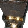 39.3inches Outdoor Waterfalls Fountains with Led Lights
