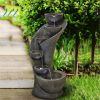 23.5inches Outdoor Water Fountain with LED Light