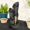 39.3inches Indoor/Outdoor Garden Water Fountain with LED Lights