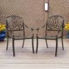 Set of 2 Cast Aluminum Patio Dining Chairs