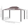 10ft x 13ft Patio Gazebo-Coffee-AS