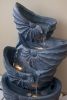 13.4x9.4x21.5" Decorative 4 Tier Blue Nautilus Shell Water Fountain with Light