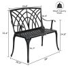 38in Outdoor Orchid Back Aluminum Bench Black
