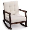 Wood Rocking Chair with Detachable Washable Cushions